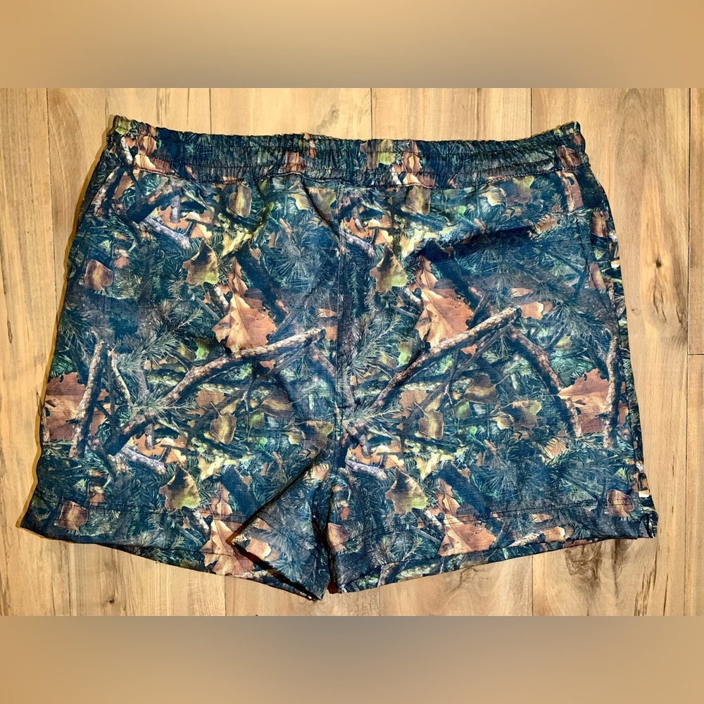 mnml Summer Shorts, Real Tree Camo, Orange Drawstring Men's XXL, NWT + Defect
